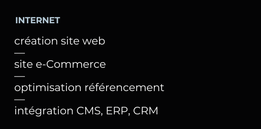 création site web et eCommerce